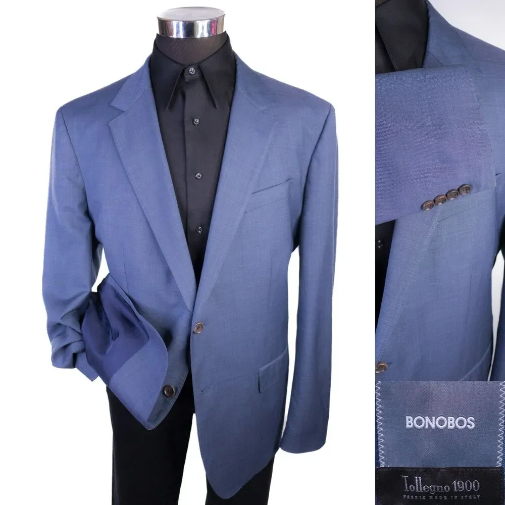 Bonobos Blazer TOLLEGNO Italian Wool Blazer Sport Coat Jacket Sz 46R Two-button